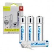 AiVR USB Rechargeable AA Batteries 4pc – 2550mAh
